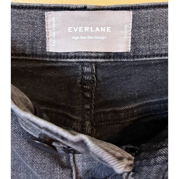 Everlane High Rise Slim Straight Button Fly Ankle Jeans Size 30 - Picture 4 of 9